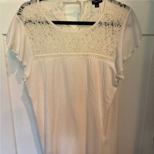 Torrid Cream Lace Accent Blouse